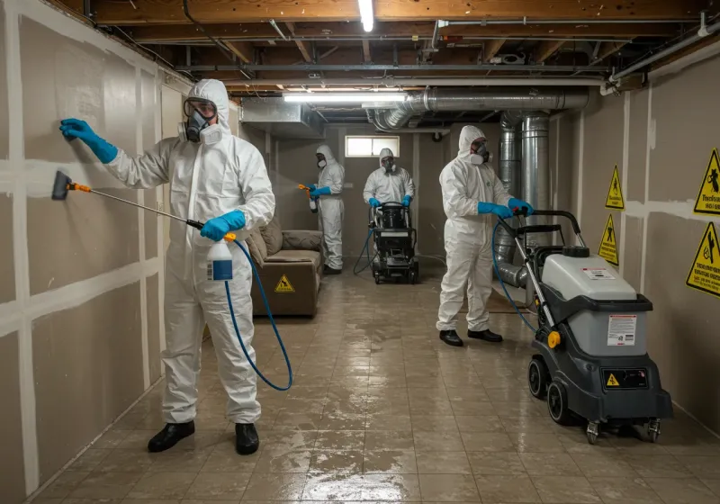 Basement Moisture Removal and Structural Drying process in Northfield, MA